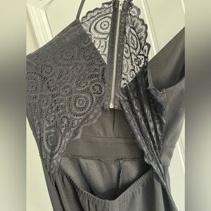 M Black Jumpsuit With Lace Back